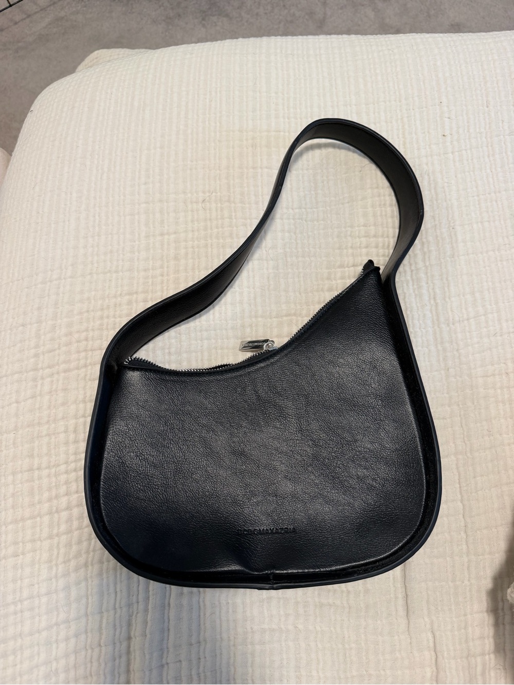Black Leather Shoulder Bag by BCBGMAXAZRIA